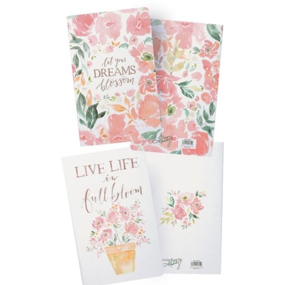 Primitives by Kathy Other - NWT Set 2 Notebooks "Let Your Dreams Blossom"